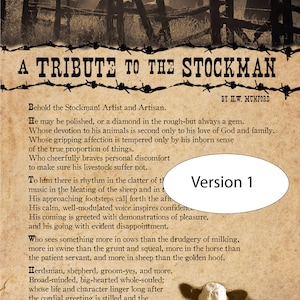 A Tribute to the Stockman Poem 12 x 18 poster print image 3