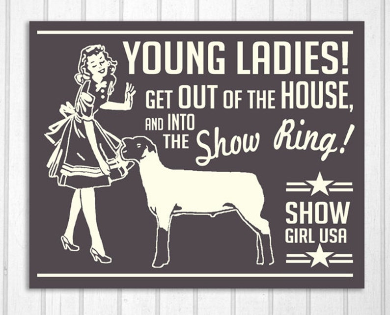 Show Lamb Retro Hand Screened Wood Sign image 4