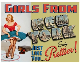Girls from New York Retro Print