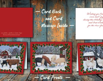 Christmas Cards Sheep Cattle Pigs