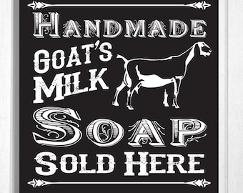 Goat Milk Soap Sold Here Hand Screened Wood Sign