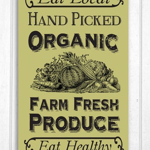 Organic Farm Fresh Produce Hand Screened Wood Sign