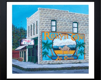 The Roslyn Cafe, Roslyn, Washington -  Digital Print from painting