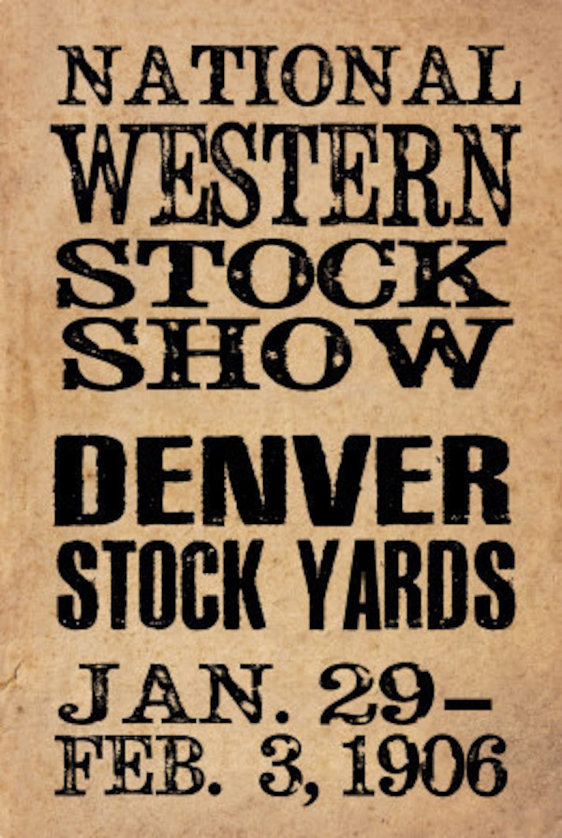 Denver Western Stock Show Historical Livestock Show Handbill Etsy