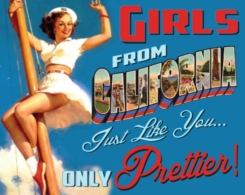 California Retro Pin Up Girl Girls From California print image 1