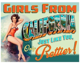 Girls From California Retro Print