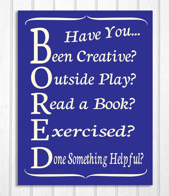 Bored Hand Screened Wood Sign - Etsy