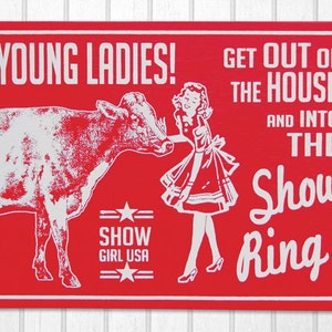 Show Cattle Dairy Cow Retro Hand Screened Wood Sign