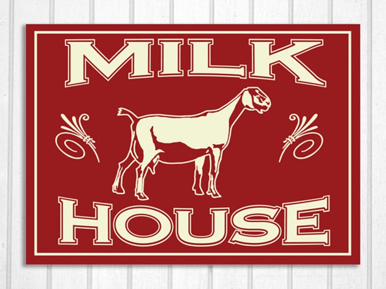 Milk House Dairy Goat Dairy Cow Wood Screened Sign Etsy