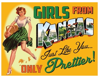 Girls From Kansas Retro Print