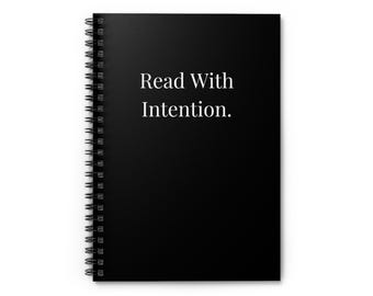 Cuaderno de espiral para leer con intención / Diario minimalista para amantes de los libros / Diario de escritura literaria / Cuaderno de lectura