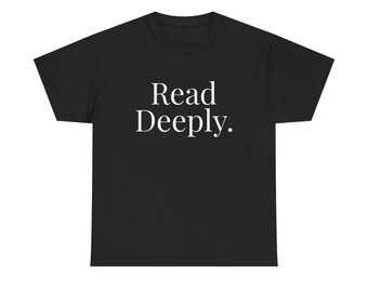 Camiseta «Lee con atención» / Camiseta minimalista para amantes de los libros / Ropa literaria / Camiseta de lectura