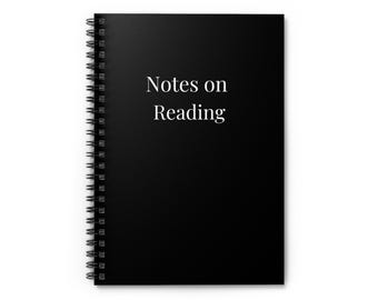Cuaderno de notas sobre lectura en espiral / Diario minimalista para amantes de los libros / Diario de escritura literaria / Cuaderno de lectura
