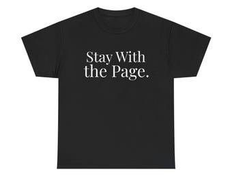 Camiseta Stay With The Page / Camiseta minimalista para amantes de los libros / Ropa literaria / Camiseta de lectura