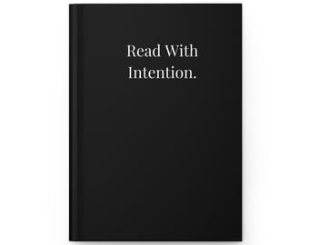 Cuaderno de tapa dura para leer con intención / Cuaderno minimalista para amantes de los libros / Diario de escritura literaria / Cuaderno premium