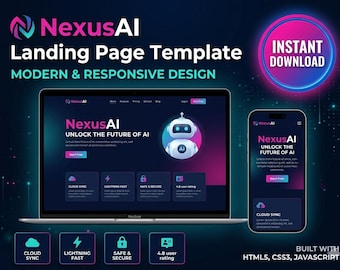 NexusAI Landingpage Vorlage | Moderne Cyber Sasa Website (Digitaler Download)
