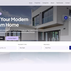Real Estate Website Template | Responsive Design, Dynamic Colors (Digital Download)