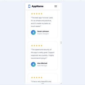 K&ouml;nnte beinhalten: Eine mobile App-Oberfl&auml;che, die Benutzerbewertungen anzeigt. Der App-Name steht oben, gefolgt von Sternebewertungen und Zitaten von Benutzern. Die Bewertungen heben die Benutzerfreundlichkeit, Geschwindigkeit und Sicherheit der App hervor.