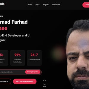 Developer Portfolio Website Template | Dark Mode, Responsive HTML CSS JS (Digital Download)
