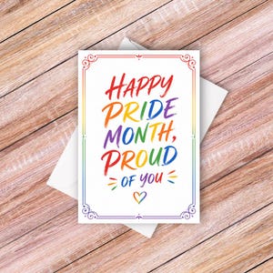 Happy Pride-maandkaart | Rainbow LGBT+-voortgangsvlag, You Are Loved Valid Seen