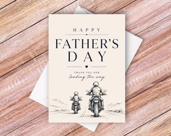 Motorbike Father's Day Card | Biker Dad Card | Thank You For Leading The Way | Motorcycle Dad Gift | Happy Father's Day