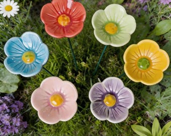 Butterfly & Bee Water Station, Ceramic Bee Water Station, Ceramic Flower Pollinator Drinking Cups Garden set gift