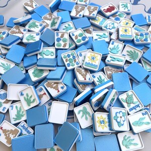 Floating Travel Mahjong Tiles: Sun and Sand Castles Beach Themed image 5