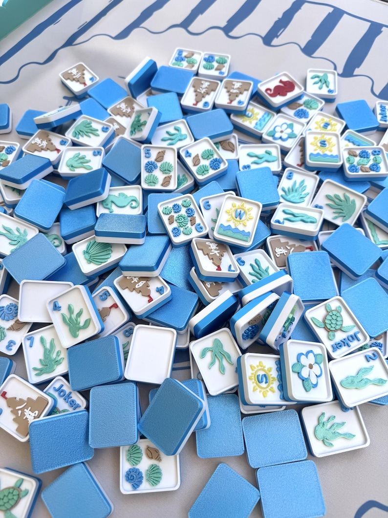 Floating Travel Mahjong Tiles: Sun and Sand Castles Beach Themed image 5