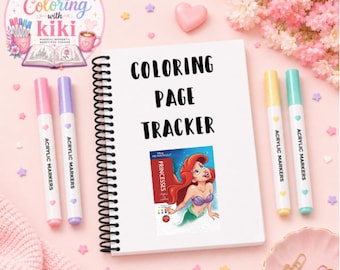 PRINCESSES Coloring Page Tracker Book **(US VERSION)**