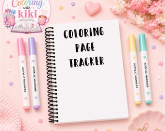 Blank Coloring Page Tracker Book