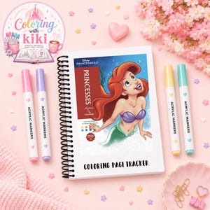 PRINCESSES Coloring Page Tracker Book **(US VERSION)**