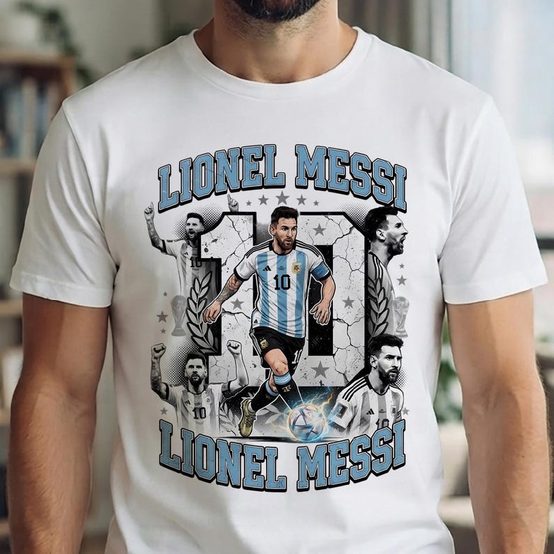 Lionel Messi Fußball-Design, Argentinien Fußballfan PNG (Digitaler Download) Bild 3