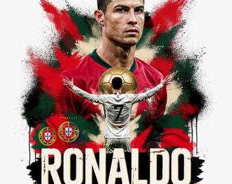 Cristiano Ronaldo Fußball PNG, Portugal Fußball CR7 Fan Art (Digitaler Download)