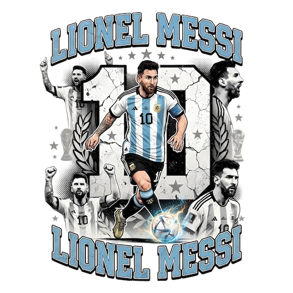 Lionel Messi Soccer Design, Argentina Football Fan PNG (Digital Download)