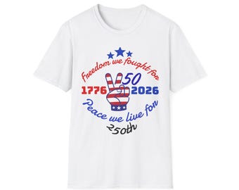 Maglietta con stemma della bandiera patriottica per il 250° anniversario / 1776-2026, Maglietta Libertà e Pace