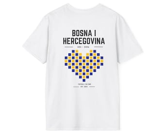 Bosnia Pixel Heart Unisex Shirt | Bosnia Football T-Shirt | Balkan Streetwear Tee