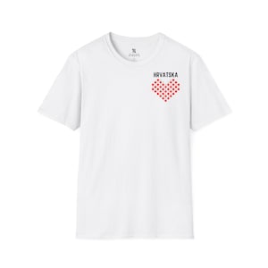 Croatia Football Culture Shirt | Hrvatska Pixel Heart Tee | With heart first. image 1