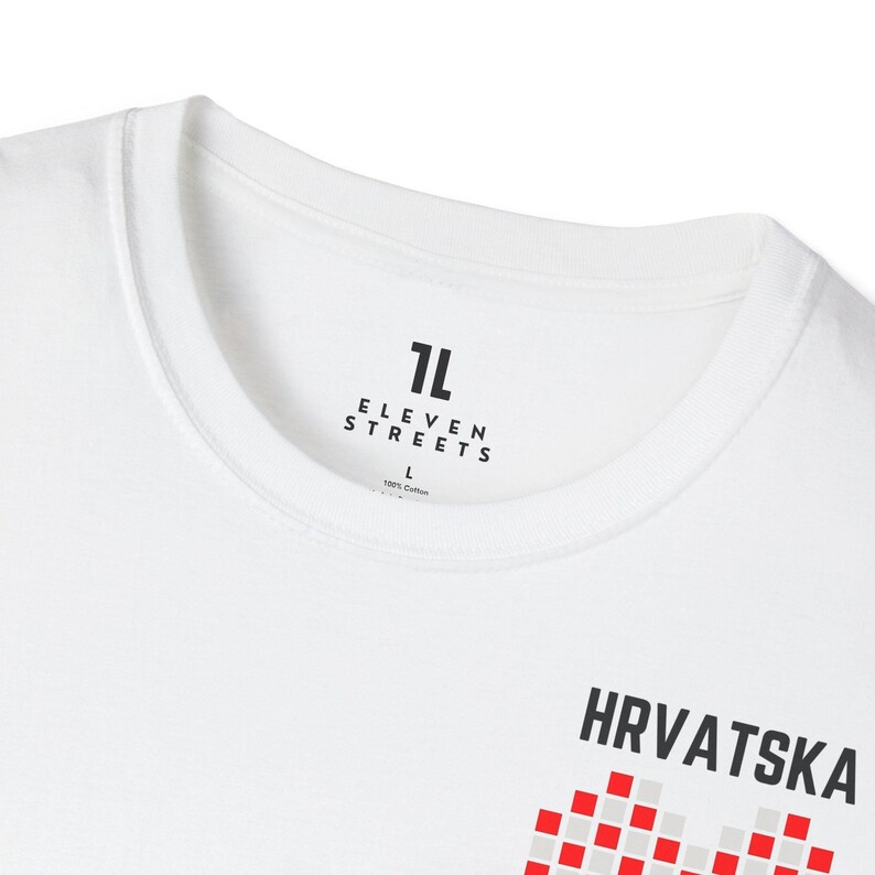 Croatia Football Culture Shirt | Hrvatska Pixel Heart Tee | With heart first. image 4