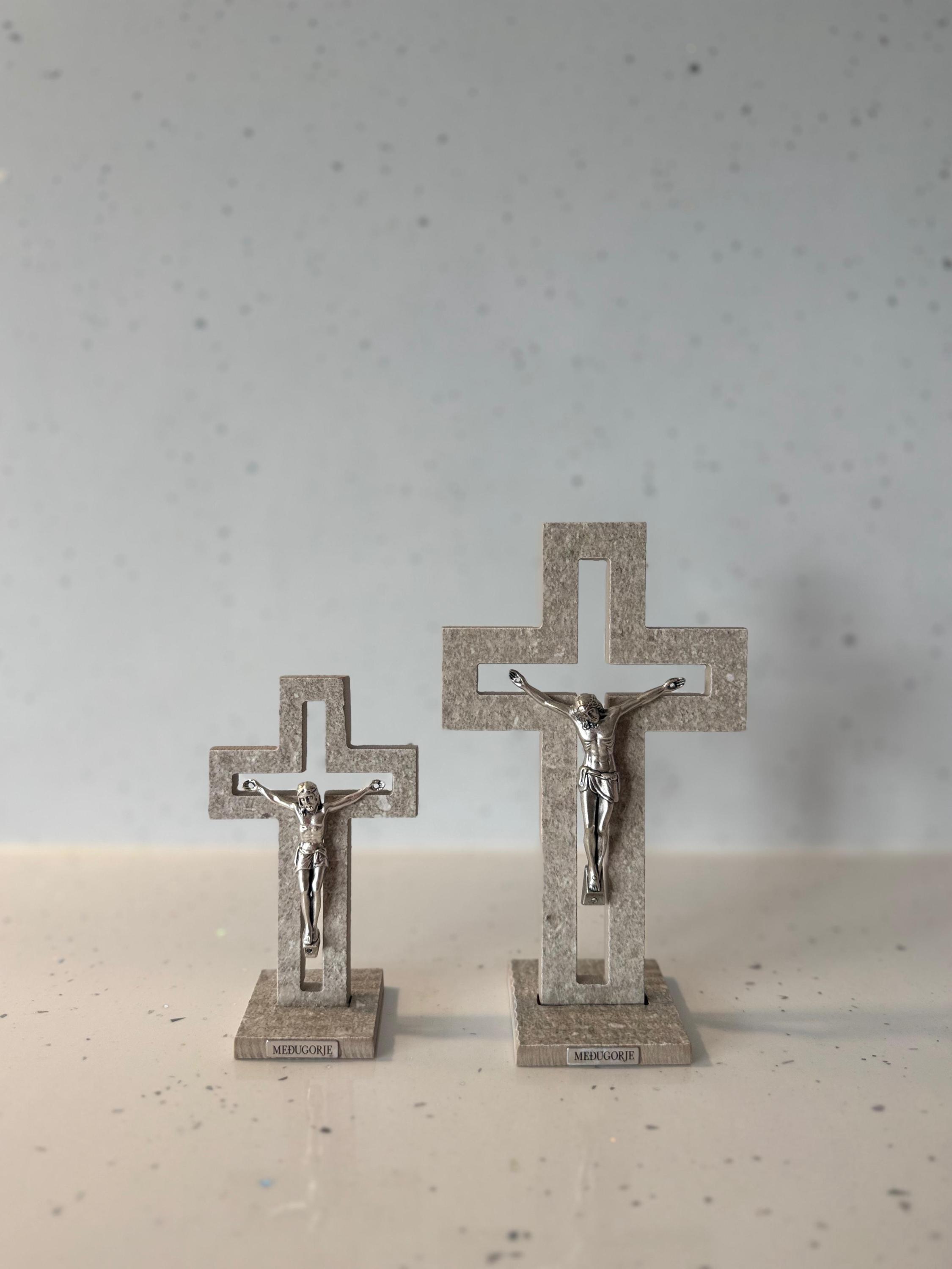 Jesus Christ Cross Modern Artistic Stone Crucifix Handmade