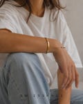 Minimalist Gold Stainless Steel Bangle Bracelet, Waterproof Stackable Everyday Jewelry, B001