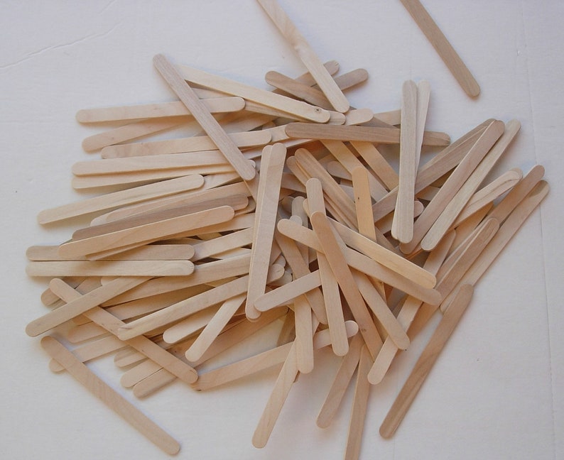50 Wooden Popsicle Stickscraft Sticksnaturalcraft Etsy