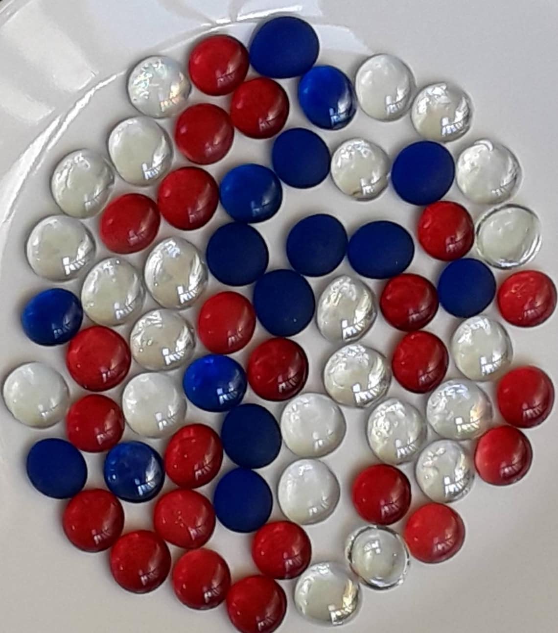 Patriotic Glass Gems Mix Red White & Blue Vase Filler Flat Etsy