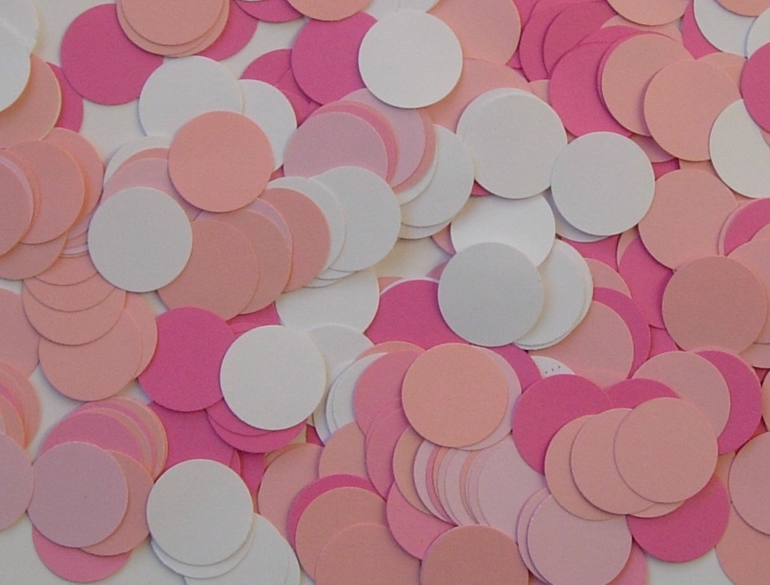 300 Cardstock Confetti Shades of Pink and White 1 Inch Etsy