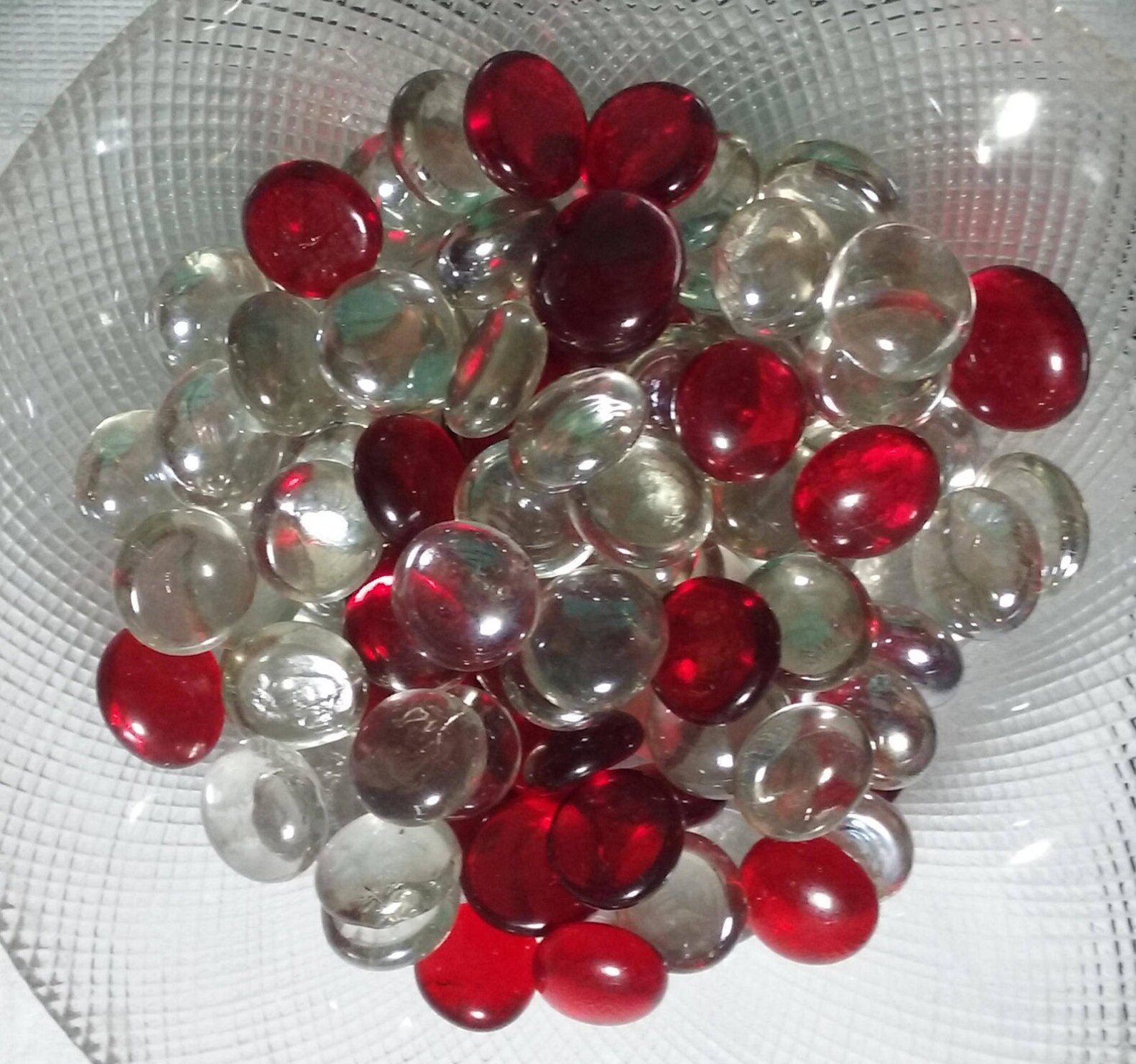 Red and Clear Glass Gems Vase Filler Flat Back Glass Etsy