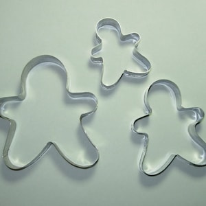Set of 3 Metal Cookie Cutters | christmas cookie cutters | Gingerbread