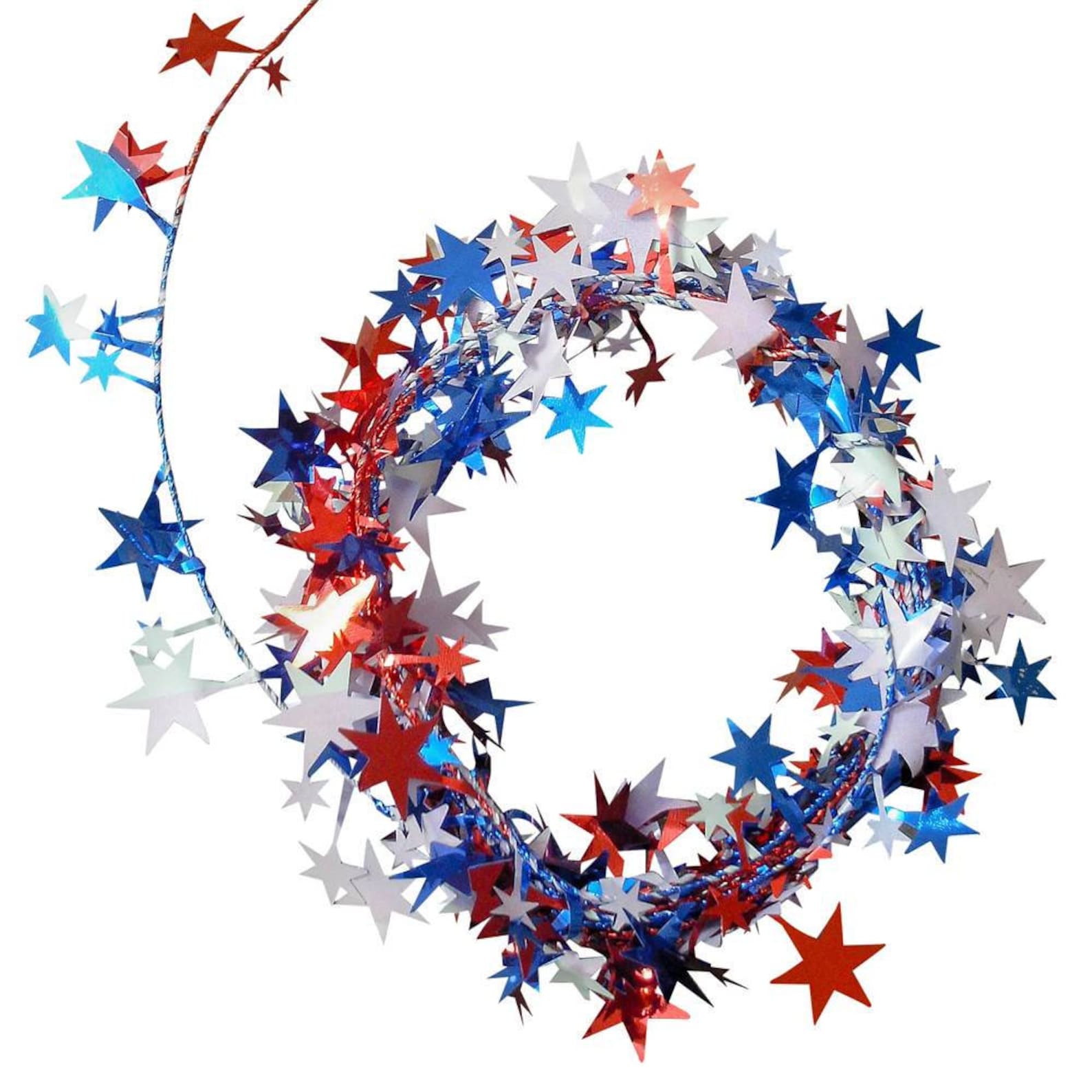 Patriotic Tinsel Garland Red White and Blue Decor Patriotic Etsy
