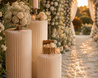 Piédestal colonne romaine, pilier de présentation de mariage, support de table à dessert en papier, décoration de fête d'anniversaire