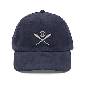 Vintage Embroidered Ball Cap, Soft Corduroy Dad Hat image 1
