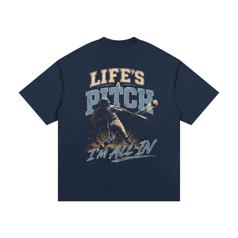 Life's a Pitch I'm All In - Vintage Softball Shirt imagem 2