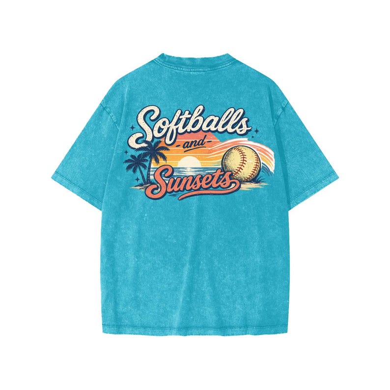 Softballs and Sunsets Shirt for Girls zdjęcie 1
